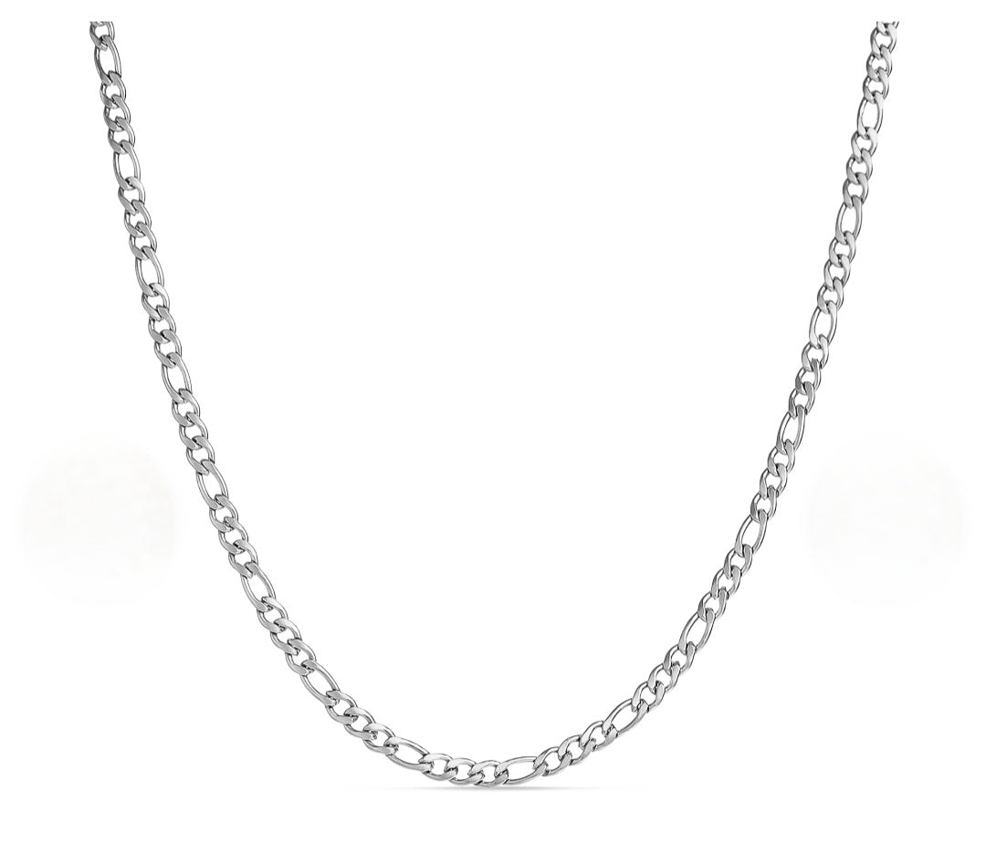 18 Inch Stainless Steel Figaro Necklace