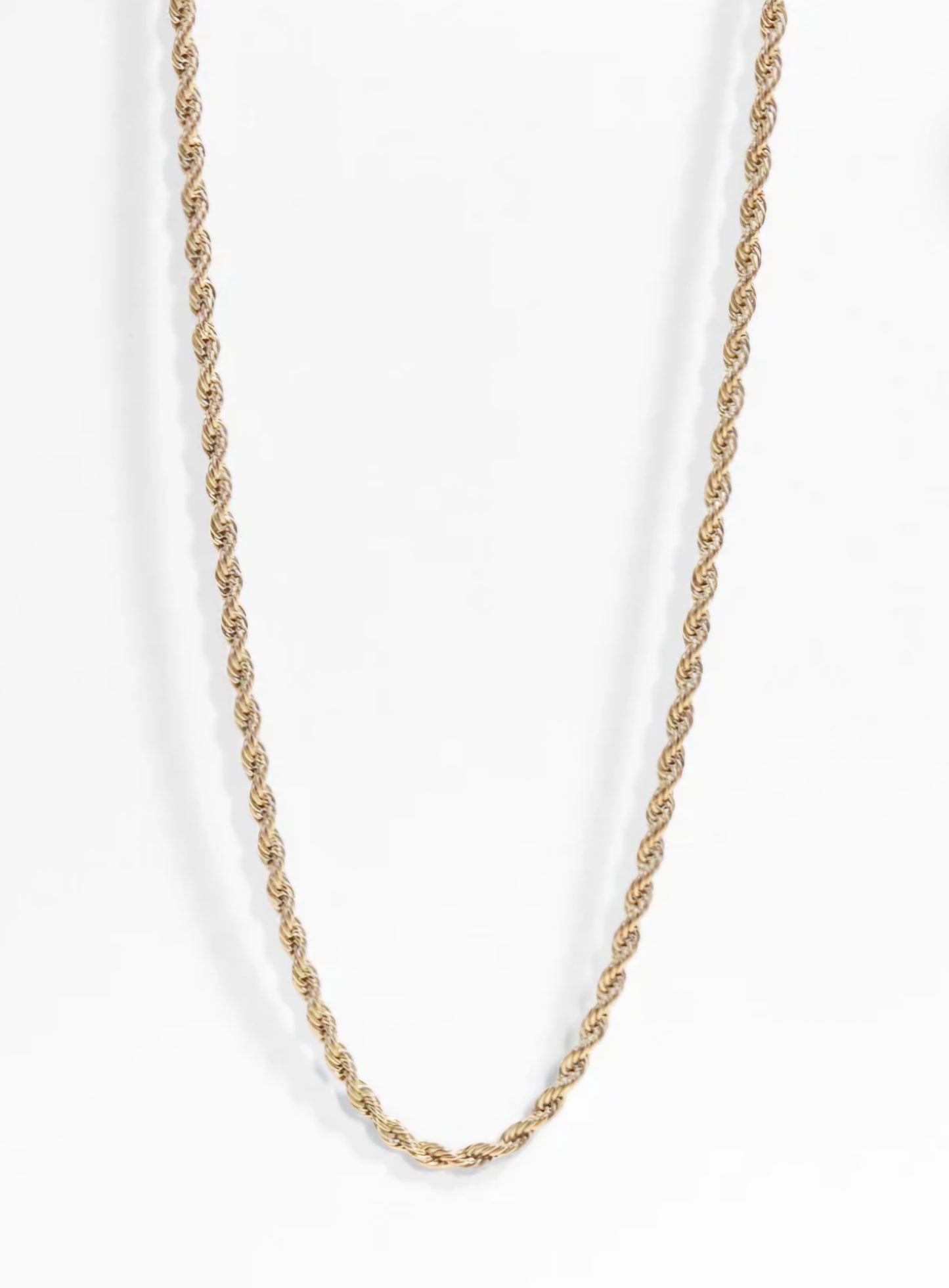 16 inch Stainless Steel 18K Gold Rope Chain Necklace 3mm