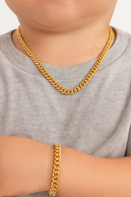 16 inch Stainless Steel 18K Gold Diamond Cut Curb Chain 3mm